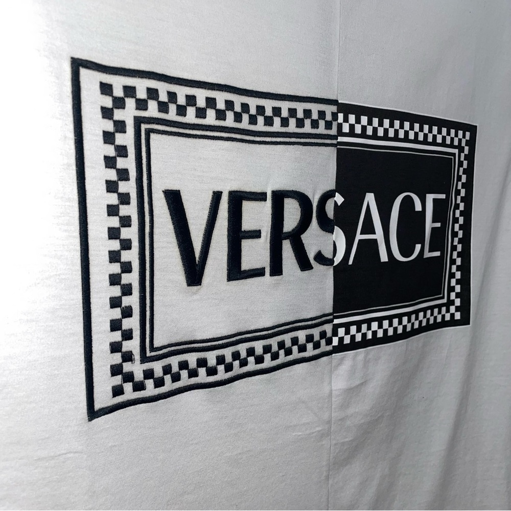 VERSACE Runway NWT Clubbing It Boy Black/White Embroidered Tank Top Sz Small 46 - Picture 7 of 14